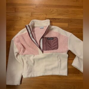 Columbia Soft Pink and Cream Fleece Jacket